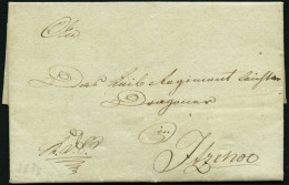 SCHLESWIG-HOLSTEIN 1815, K.D.S. Aus Rendsburg An Einen Dragoner Nach Itzehoe, Rückseitiges Lacksiegel, Pracht - Schleswig-Holstein