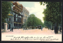 AK Düsseldorf, Königsallee Mit Strassenbahn  - Tramways