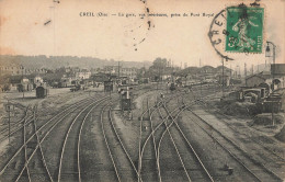 CREIL - La Gare, Vue Extérieure, Prise Du Pont Royal. - Gares - Sans Trains