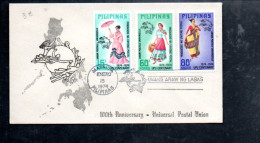 PHILIPPINES FDC 1974 CENTENAIRE U P U - U.P.U.