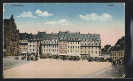 AK Mittweida, Menschen Auf Dem Marktplatz  - Mittweida