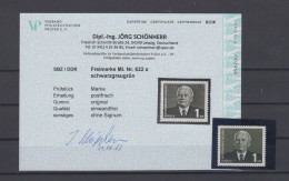 DDR 1958  Mich.Nr 622 A ** Geprüft Durch EXPERTISE Schönherr VP400,- - Unused Stamps