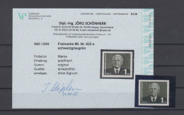 DDR 1958  Mich.Nr 622 A ** Geprüft Durch EXPERTISE Schönherr VP400,- - Neufs