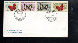 CENTRAFRIQUE FDC 1961 PAPILLONS - Schmetterlinge