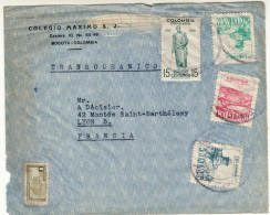 COLOMBIA 1948 LETTER SENT FROM BOGOTA TO LYON /PART OF COVER/ - Colombie