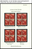 SCHWEIZ BUNDESPOST 683-86  VB O, 1958, Historische Darstellungen In Zentrisch Gestempelten Viererblocks, Jeder Wert Mit  - Oblitérés