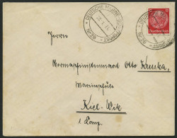 MSP VON 1920 - 1940 DR 487 BRIEF, 28 (Kreuzer KARLSRUHE), 20.1.1934, Etwas Fleckiger Prachtbrief Nach Kiel - Maritime