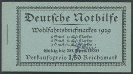 ZUSAMMENDRUCKE MH 28.2 **, 1929, Markenheftchen Nothilfe, Nicht Durchgezähnt, Heftchenblatt 64B, Pracht, Mi. 1100.- - Zusammendrucke