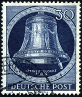 BERLIN 85 O, 1951, 30 Pf. Glocke Rechts, Pracht, Mi. 50.- - Oblitérés