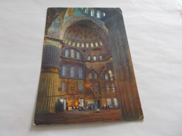 ISTANBUL  ( TURKEY TURQUIE ) SULTANAHMET CMII'NIN ICTEN GORUNUSU 3 BEAUX TIMBRES AU DOS - Turkey