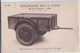 Delcampe - Lyon Carte Publicitaire Publicité Remorques Baj Et Fond 236, Cours Lafayette - Lyon 3