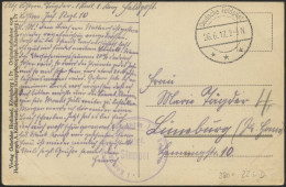 DT. FP IM BALTIKUM 1914/18 22. Landwehr-Division Der Feldpoststation 380 Zugeteilt, 26.6.17, Mit Tarnstempel DEUTSCHE FE - Lettonie