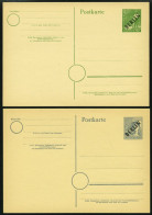 GANZSACHEN P 1/2d BRIEF, 1949, 10 Und 12 Pf. Schwarzaufdruck, Ungebraucht, 2 Prachtkarten, Mi. 25.- - Collections