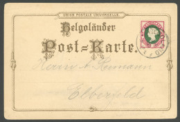 HELGOLAND 13b BRIEF, 1890, 5 Pf. Lebhaftlilakarmin, Einzelfrankatur Auf Gruss Aus...- Karte Mit K1 HELGOLAND * B 10.8.90 - Héligoland