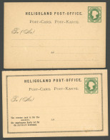 HELGOLAND P 1/2 BRIEF, 1875, 5 Pf. Grün, 2 Ungebrauchte Karten, Pracht, Mi. 55.- - Héligoland