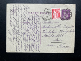 40c Et 50c TYPE PAIX SUR ENTIER CARTE POSTALE / CANNES POUR MURI SUISSE 1934 - Other & Unclassified