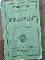 RARE ANNUAIRE De Gendarmerie Pour L'année 1891, Complet, Couverture Défraichie. - Sonstige & Ohne Zuordnung