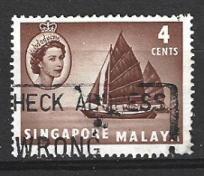 SINGAPOUR. N°30 Oblitéré De 1955. Jonque. - Schiffe