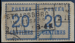 ALSACE LORRAINE N°6 Paire Oblitérée Cachet Rectangulaire Non Feldpost " STRASSBURG I.ELSS BAHNHOF " Du 2 NOV 1871 TTB - Autres & Non Classés