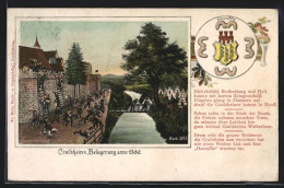 AK Crailsheim, Belagerung Anno 1380, Wappen Haaraffe  - Autres & Non Classés