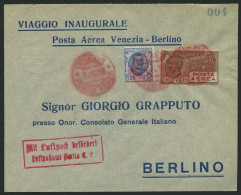 ERST-UND ERÖFFNUNGSFLÜGE 28.35.04 BRIEF, 1.6.1928, Venedig-Berlin, Prachtbrief - Zeppelins