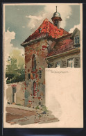 Lithographie Erfurt, Bonifazius-Kapelle  - Erfurt