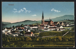 AK Zwiesel, Ortsansicht Mit Kirche Vor Blauem Himmel  - Zwiesel