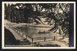 AK Beerfelden I. Odenw., Waldsee-Schwimmbad Mit Ruderboot  - Other & Unclassified