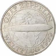 Allemagne, République De Weimar, 3 Mark, Graf Zeppelin, 1930, Berlin, Argent - 3 Mark & 3 Reichsmark