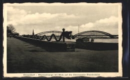 AK Düsseldorf, Rheinschlange Mit Obercassler Rheinbrücke  - Duesseldorf