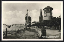 AK Düsseldorf, Rheinpartie Mit Düsselschlösschen, Lambertuskirche, Schlossturm  - Duesseldorf