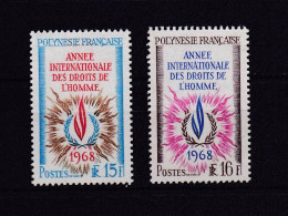 POLYNESIE 1968 TIMBRE N°62/63 NEUF** DROITS DE L'HOMME - Unused Stamps