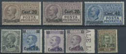 ITALIEN 214-21 **, 1925, Rohrpostmarken Und König Emanuel III, 2 Postfrische Prachtsätze, Mi. 76.- - Zonder Classificatie