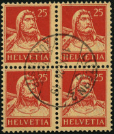 SCHWEIZ BUNDESPOST 168x  VB O, 1922, 25 C. Schwarzrosarot Auf Mattgelblichorange, Glatter Gummi, Im Zentrisch Gestempelt - Used Stamps