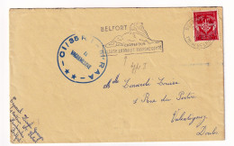 61e Régiment Artillerie Diables Noirs Lettre 1961 Lion Belfort 35e Régiment D'Infanterie 61e RAA  Franchise Militaire - Militaire Stempels Vanaf 1900 (buiten De Oorlog)