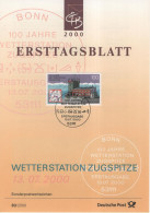 Germany Deutschland 2000-30 100 Jahre Wetterstation Zugspitze, Meteorology Meteorologie, Canceled In Bonn - 1991-2000