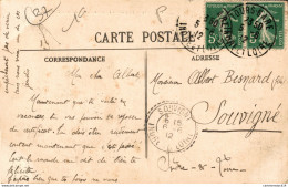 NÂ°2406 Z -cachet Double Cercle PerlÃ© -SouvignÃ©- Indre Et Loire- - Manual Postmarks