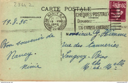 NÂ°2344 Z -oblitÃ©ration Machine Flier -chÃ¨ques Postaux Demandez Un Compte Courant- - Maschinenstempel (Werbestempel)