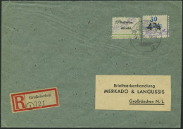 GROSSRÄSCHEN-VORLÄUFER V 5f,V 9 BRIEF, 1945, 30 Pf. Uhrzeitklebezettel Mit 15 Pf. Verstorben Auf Einschreibbrief, Pracht - Sonstige & Ohne Zuordnung