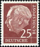 ROLLENMARKEN 186vR **, 1954, 25 Pf. Heuss, Einzelmarke Mit Ungerader Roter Nummer, Pracht, Mi. 65.- - Roller Precancels