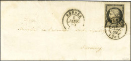 Càd T 15 RENNES (34) 1 JANV. 49 / N° 3 Belles Marges Sur Lettre Avec Texte Pour Savenay. Premier Jour Du 20c Noir. - SUP - 1849-1850 Cérès