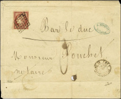 Grille / N° 6 Belles Marges Càd T 15 VITRY LE FRANCAIS (49) Sur Enveloppe 3 Ports Pour Bar Le Duc Réemployée Pour Paris, - 1849-1850 Ceres