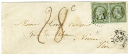 GC 3741 / N° 11 Paire (1 Ex Def) Càd T 15 ST MARCELIN (37) Sur Lettre Territoriale Insuffisamment Affranchie Pour Vienne - 1853-1860 Napoléon III.