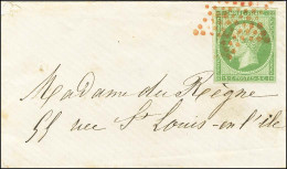Etoile Rouge / N° 12 Vert Foncé Sur Vert Sur Enveloppe Carte De Visite Adressée Localement. - SUP. - R. - 1853-1860 Napoléon III.