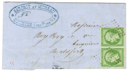 PC 2930 (Soubise) / N° 12 Paire Sur Lettre Pour Rochefort. 1856. - TB / SUP. - 1853-1860 Napoléon III.