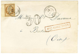 Càd T 15 FROISSY (58) / N° 13 Bdf Sur Imprimé Insuffisamment Affranchi Pour Breteuil Sur Noye. Au Recto, Griffe Rouge De - 1853-1860 Napoleon III