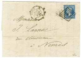 Losange D / N° 14 Type 1 Avec Piquage Susse Càd D PARIS D Sur Lettre Pour Nîmes. 1861. - TB / SUP. - 1853-1860 Napoléon III