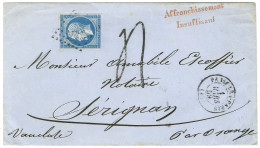 PC 2386 / N° 14 Càd T 15 PASSY-LES-PARIS (60) Sur Lettre Insuffisamment Affranchie Pour Sérignan, Au Recto Griffe Rouge  - 1853-1860 Napoléon III