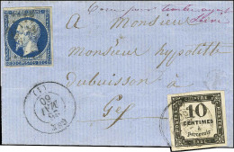 PC / N° 14 Càd T 15 JEX (1) / Taxe N° 2 Sur Lettre Taxée Pour Timbre Ayant Déjà Servi. 1860. - TB / SUP. - R. - 1853-1860 Napoleon III