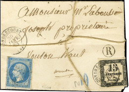 PC 4170 (Frouard) / N° 14 Belles Marges Càd T 15 GONDRECOURT (53) Sur Lettre Taxée Pour Utilisation Frauduleuse D'un Tim - 1853-1860 Napoleon III